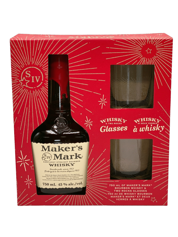 Maker's Mark Kentucky Straight Bourbon Whisky 750 mL Gift Pack